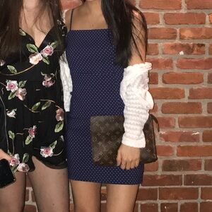 Forever 21 Women’s Blue & White Polka Dot Sleeveless Dress Size S